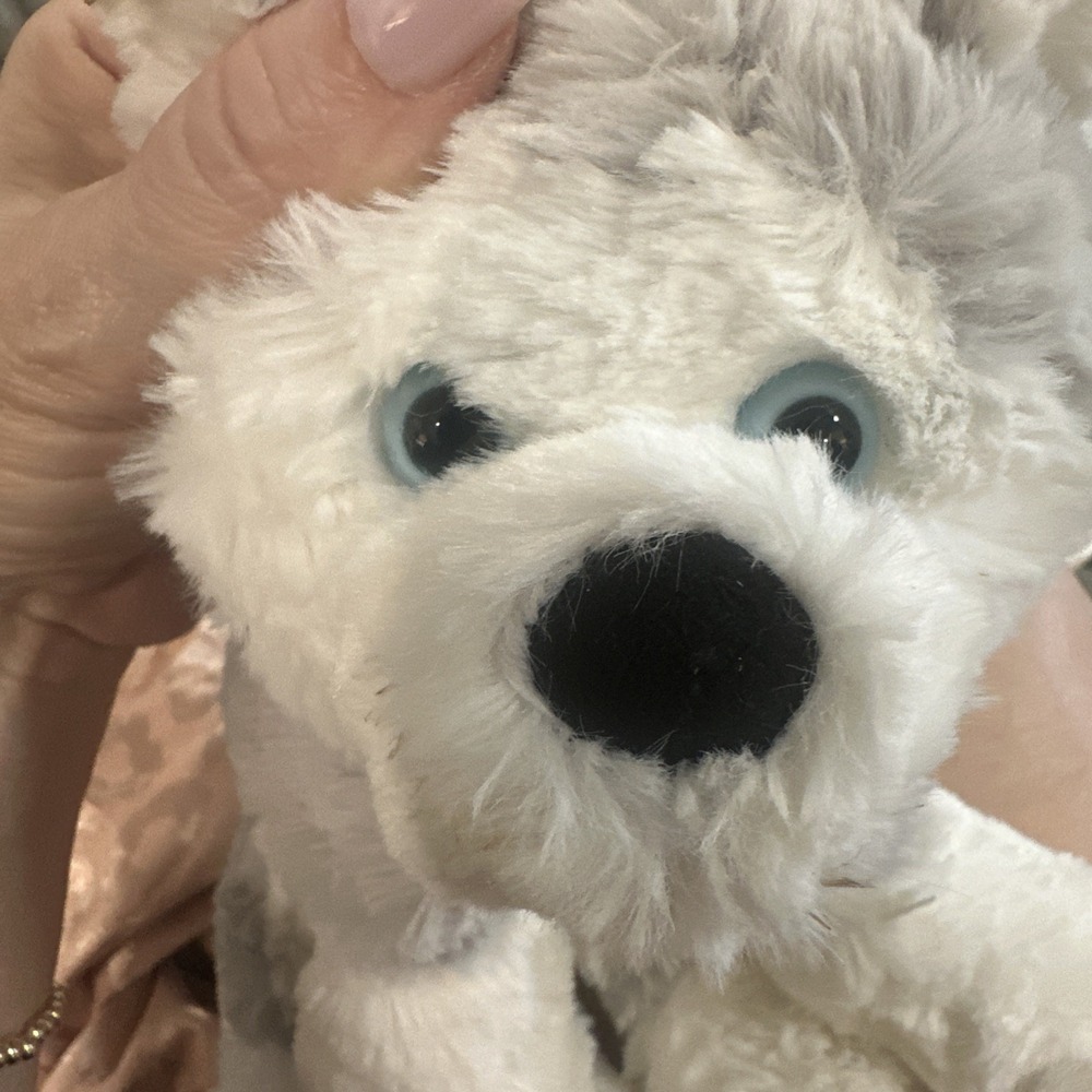 Gund Fair Isle Arctic Dog Fluffy Husky Plush Stuffed Puppy Animal White Gray NWT - Picture 4 of 16